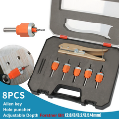 8 Pcs Forstner Bit & Precision Woodworking Set | Carbide Drill Bits with Edge Banding Punching Pliers