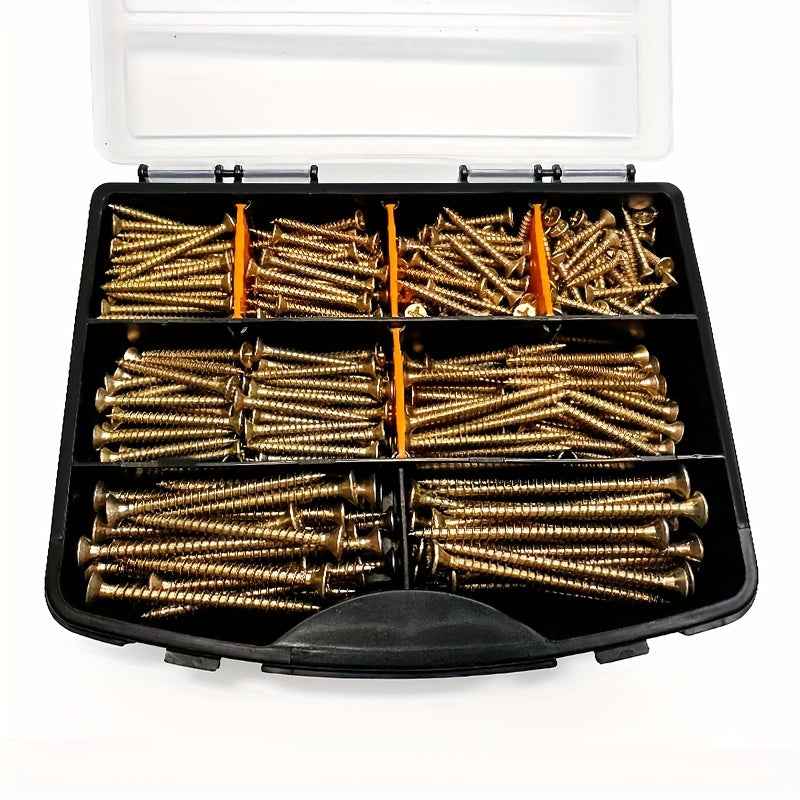 430 Piece Wood Screw Set (25–70mm Assorted Sizes) - pieces - Power Tools Gadget