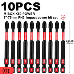Impact Tough PH2 Phillips Screwdriver Bit Set – Magnetic S2 Steel Insert Driver Bits with Storage Case, 1"–6" Lengths