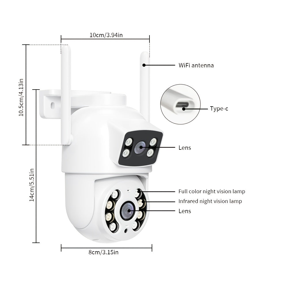 2 Pack 8MP Dual Lens WiFi Security Cameras – Auto Tracking with Human Detection by Snagg An Outdoor Camera