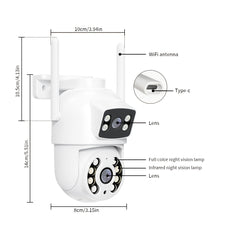 2 Pack 8MP Dual Lens WiFi Security Cameras – Auto Tracking with Human Detection by Snagg An Outdoor Camera