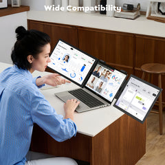 Triple Laptop Screen Extender 14" FHD 1080P Dual Display