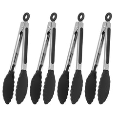 8pcs 9 Inch Stainless Steel Kitchen Tongs by Snagg A Tong