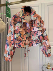 Women’s Casual Short Jacket with Tropical Floral Print by Snagg A Jacket