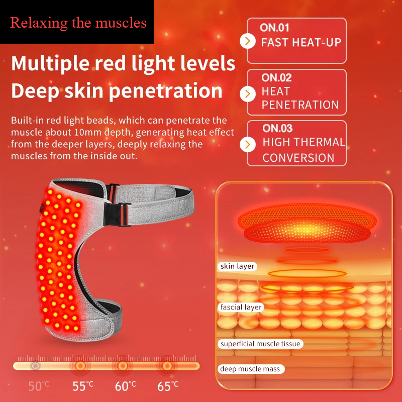 Hip Massager with Red Light Heat & Vibration Therapy – Muscle Recovery & Joint Relief Support