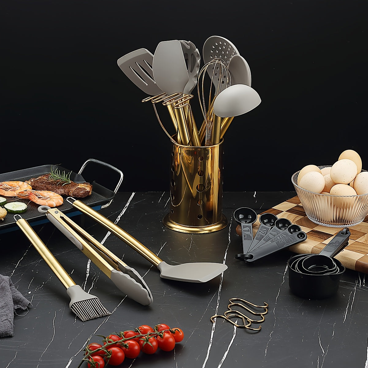 39pcs Stainless Steel & Silicone Cookware Set by Snagg A Utensil