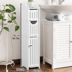 Slim PVC Bathroom Storage Cabinet by Snagg A Cabinet