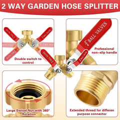 Brass Y-Valve Garden Hose Splitter – 3/4" by Snagg A Valve