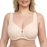 Plus Size Wide Strap Minimizer Bra | Underwire Full Coverage Unpadded Lace