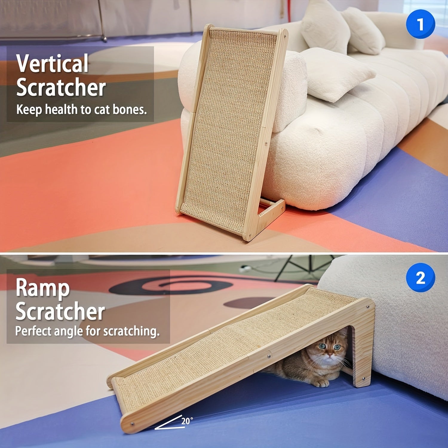 L-Shaped Cat Scratching Ramp by Snagg A Scratcher