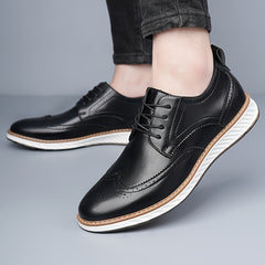 Men’s Business Casual Shoes – Pointed Toe PU Leather Lace-Ups by Snagg A Shoes