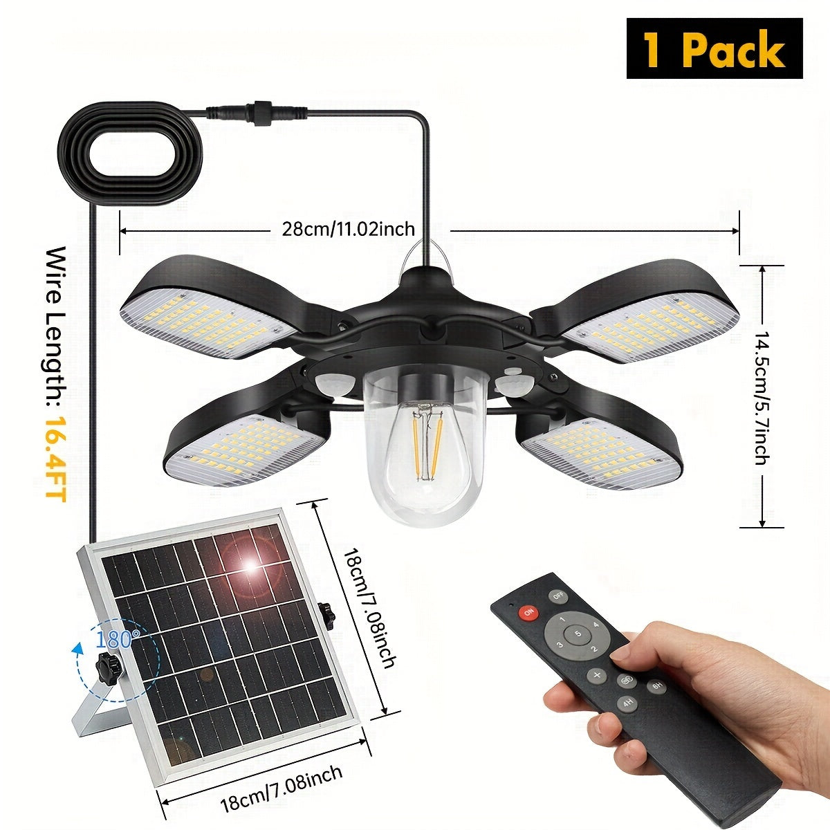 1000LM Motion Sensor Solar Pendant Light by Snagg An Outdoor Light