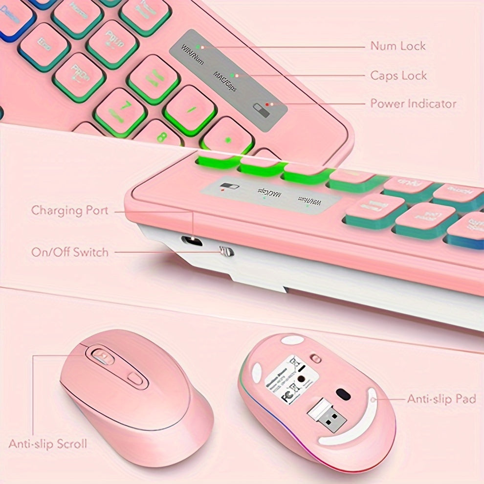 Ergonomic Wireless Keyboard & Mouse Combo for PC, Mac & Laptop by Snagg A Keyboard