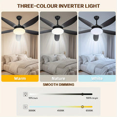 52" Outdoor Ceiling Fan with Light & Remote by Snagg A Fan