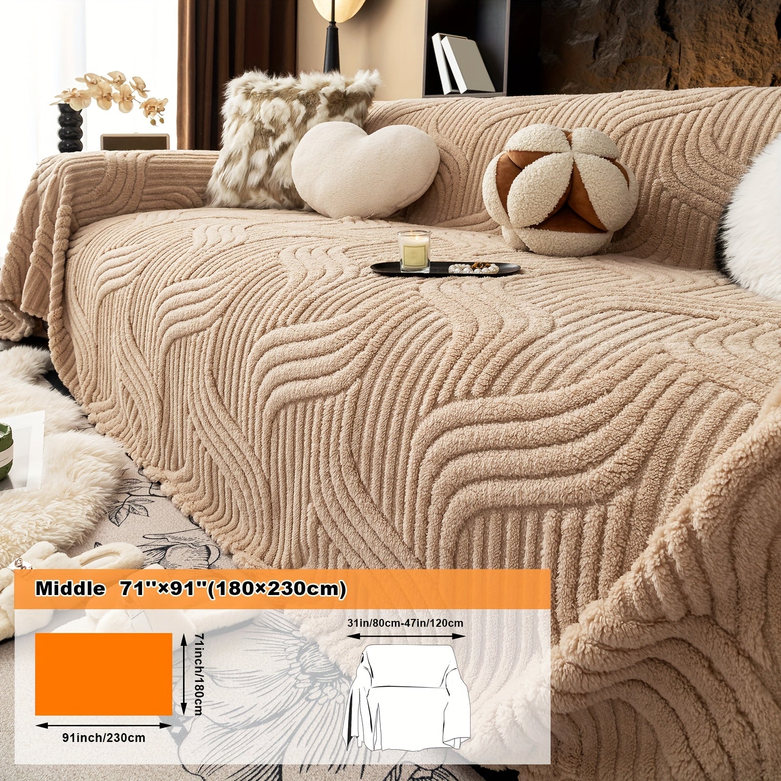 Oversized, Soft & Durable Plush Sofa Cover by Snagg A Sofa Cover