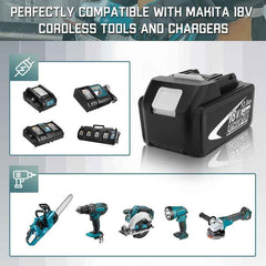 1 / 2 / 4 Pack 18 V 12.0 Ah Lithium-Ion Batteries — Replacement for Makita 18 V Cordless Tools