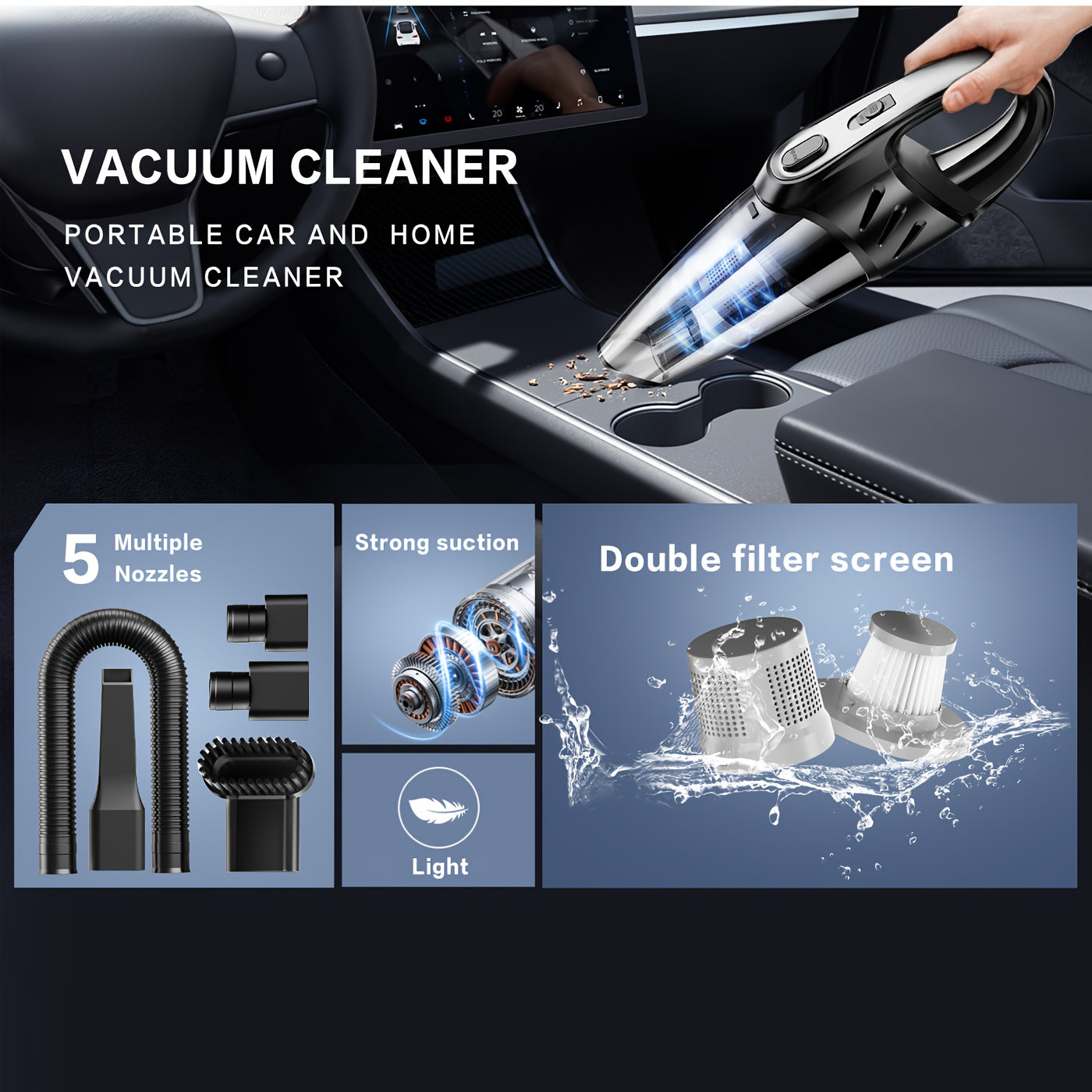 Strong Suction Mini Cordless Vacuum by Snagg A Car Vacuum