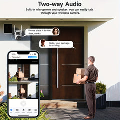 2 Pack 8MP Dual-Lens Solar Powered WiFi Security Cameras by Snagg An Outdoor Camera