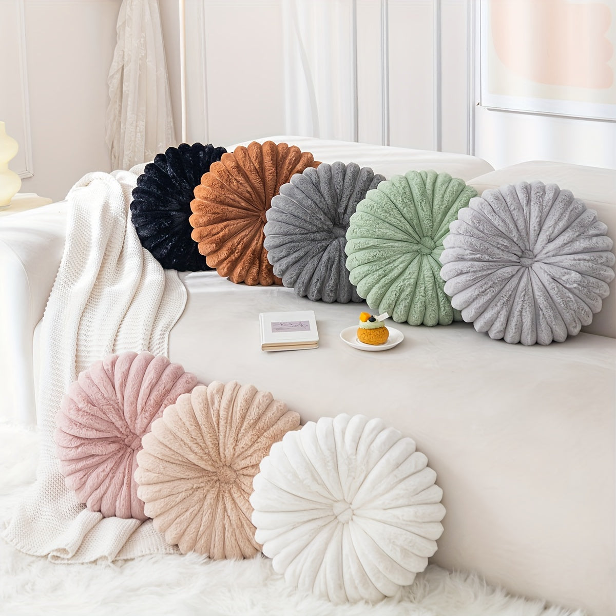 2pcs Plush & Cozy Round Throw Pillows by Snagg A Cushion