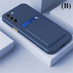 TPU Soft Silicone Card Slot Wallet Case – for Samsung Galaxy S25 Series - B - Navy / For Plus - Phone Cases & Covers