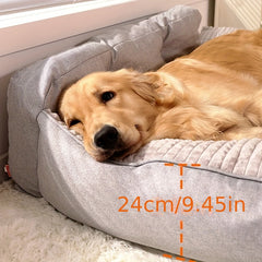Orthopedic Grey Stripe Dog Bed by Snagg A Pet Bed