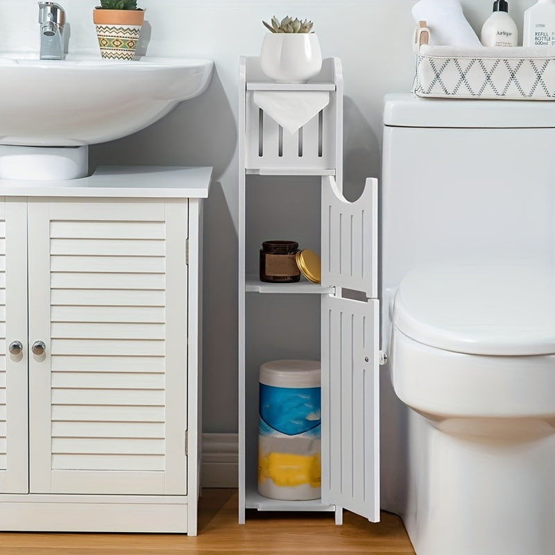 Slim PVC Bathroom Storage Cabinet by Snagg A Cabinet