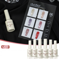 Professional 15ml Magnetic Crystal Cat Eye Gel Collection – 6 Piece High Pigment Red & Pink Reflective System