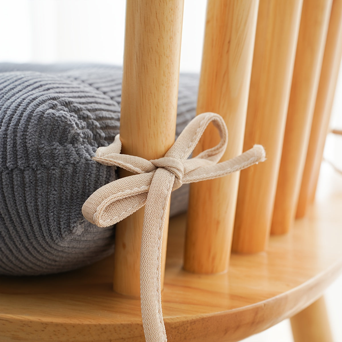 Classic Washable Polyester Chair Pads with Ties – 4 Pack by Snagg A Cushion