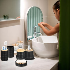 8 Pcs Bamboo Bathroom Accessory Set by Snagg A Bathroom Set
