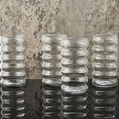 Tall Striped Glasses 16oz Reusable Freezer Safe Set At Home by Snagg A Cup