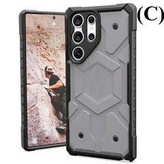 Shockproof Rugged Magnetic Case - for Samsung Galaxy S24 Series - C - Gray / Plus - Phone Cases & Covers