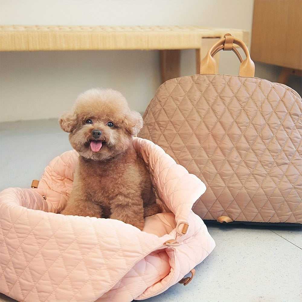 Quilted Pet Travel Bag with Removable Bed by Snagg A Pet Carrier