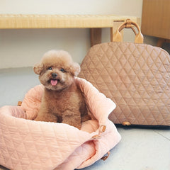 Quilted Pet Travel Bag with Removable Bed by Snagg A Pet Carrier