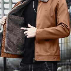 OBM Men’s Full-Zip Bomber Jacket with Fur Collar by Snagg A Jacket