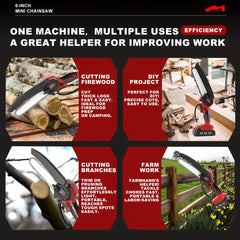 6 Inch Mini Electric Chainsaw – Compact Power for Everyday Cutting