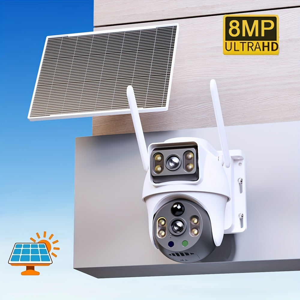 8MP 4K Dual Lens Solar Security Camera by Snagg An Outdoor Camera