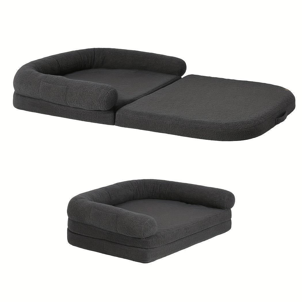 2-in-1 Foldable Human-Size Orthopedic Dog Bed - SnaggIt