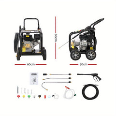 4800PSI 10HP Heavy Duty Petrol Pressure Washer – 20m Hose, Turbo Nozzle & Self-Suction System
