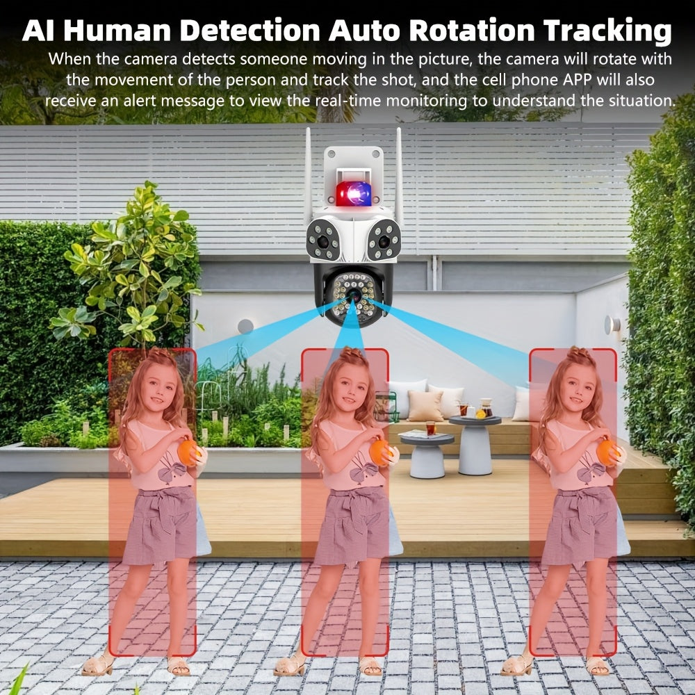 12MP 3 Lens Outdoor Security Camera – 360° Pan-Tilt with 10X Zoom by Snagg An Outdoor Camera