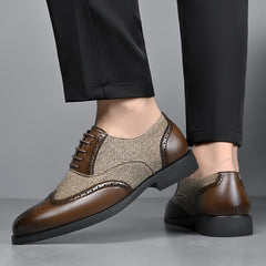 Men’s Casual Business Brogue Oxfords Classic Lace-Up Dress Shoes by Snagg A Shoes