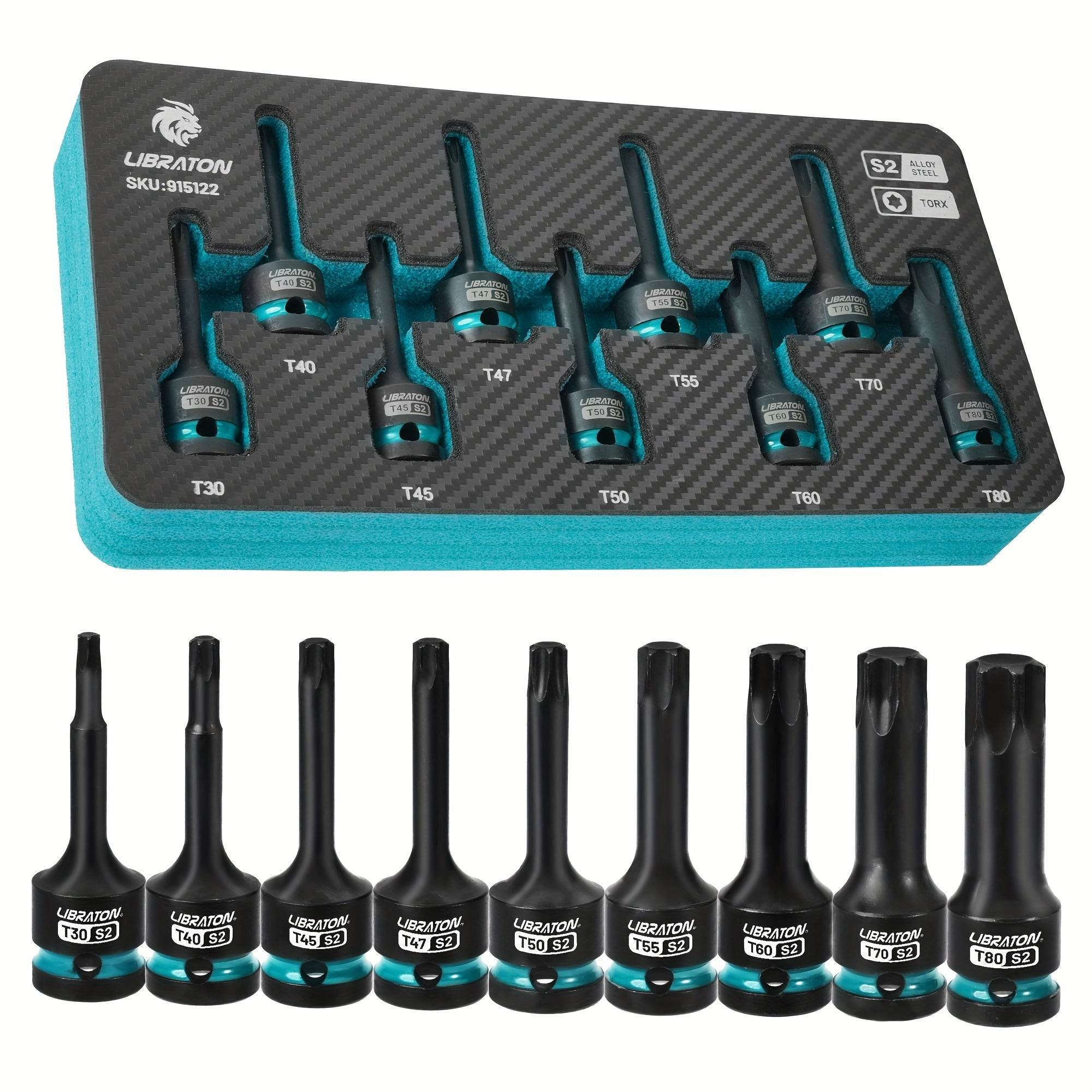 9pcs Impact Torx Bit Socket Set - SnaggIt