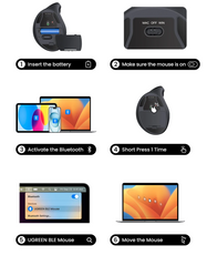 Ergonomic Vertical Wireless Mouse Bluetooth 5.0 & 2.4G Dual Mode for PC & Laptop by Snagg A Gaming Mouse