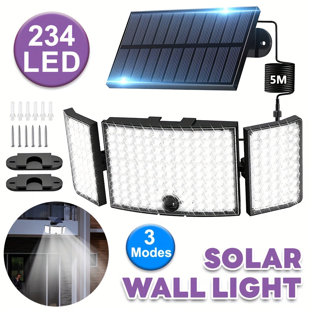 2 Pack 234 LED Outdoor Motion Sensor Solar Wall Lights by Snagg An Outdoor Light