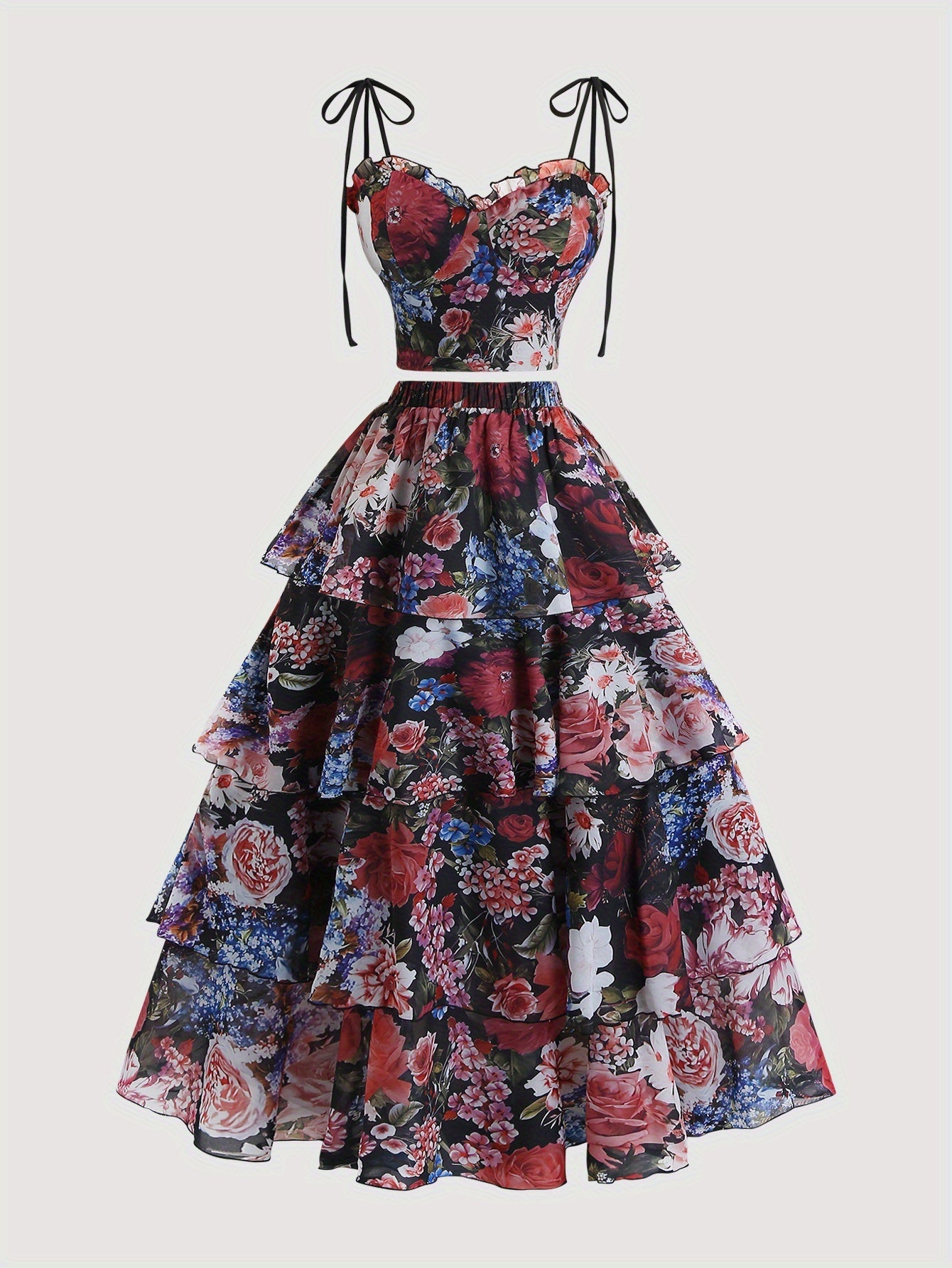 Vintage Floral Strapless Court Dress by Snagg A Dress