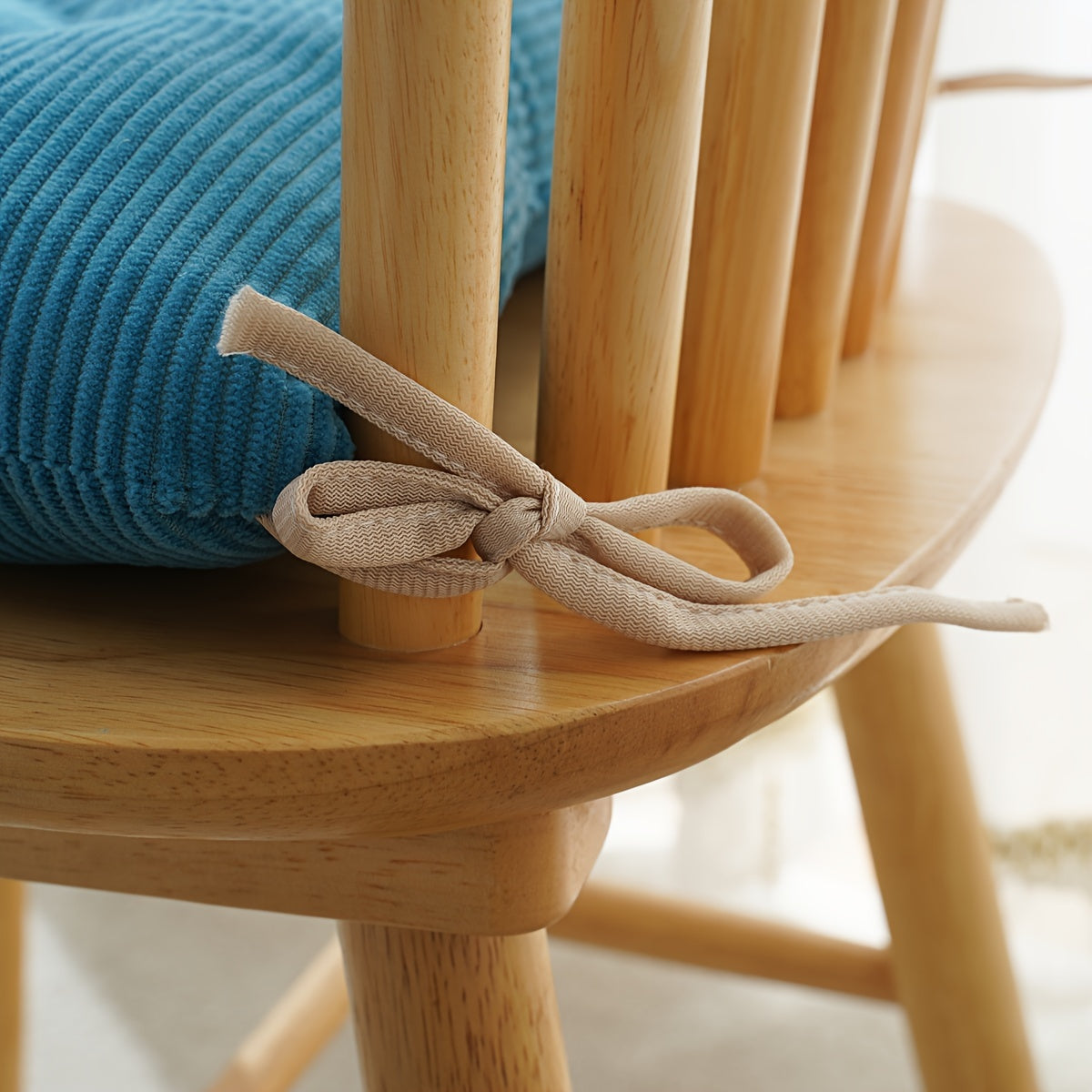 Classic Washable Polyester Chair Pads with Ties – 4 Pack by Snagg A Cushion