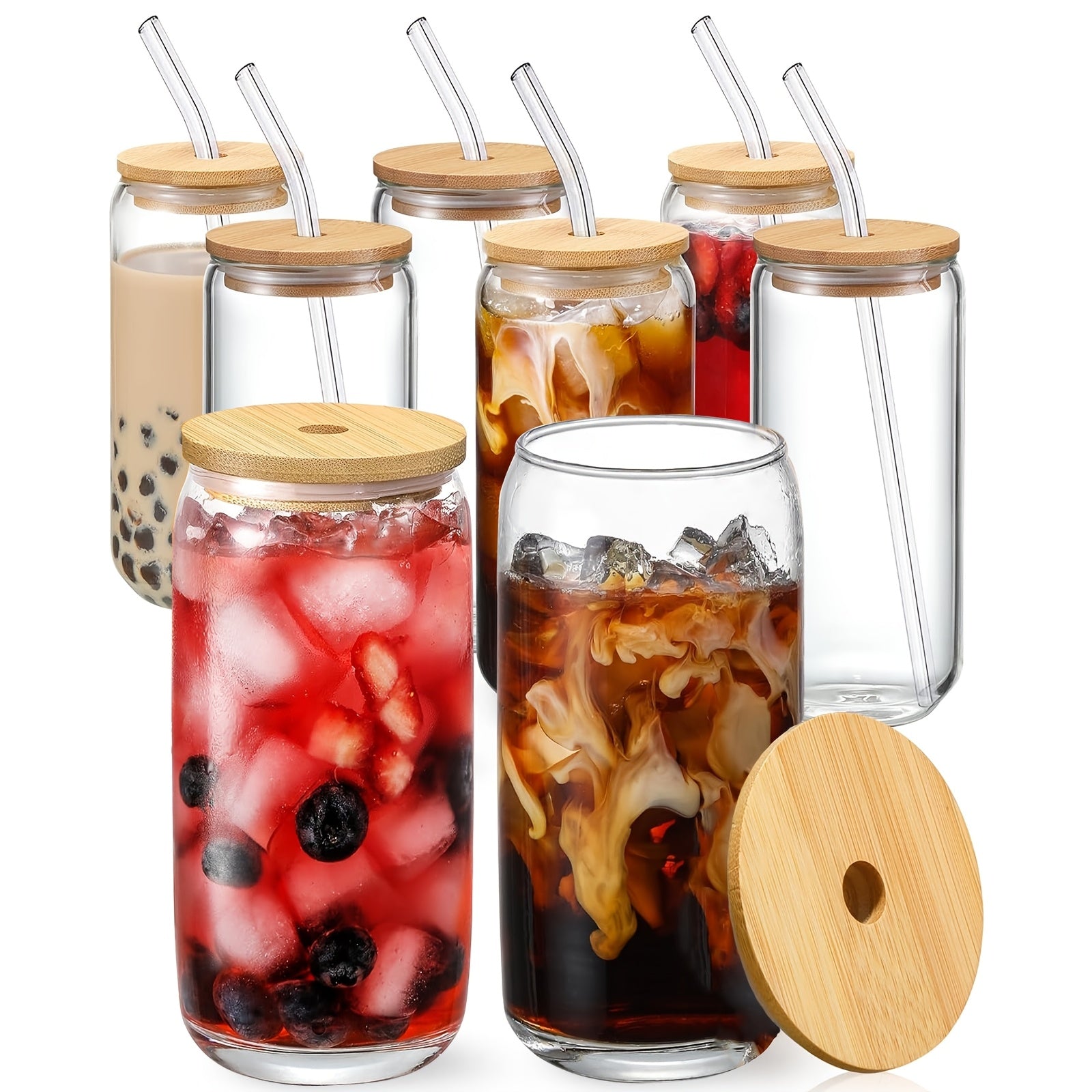 Beer Can Glass Cups 20oz For Home Use With Lids And Straws by Snagg A Cup