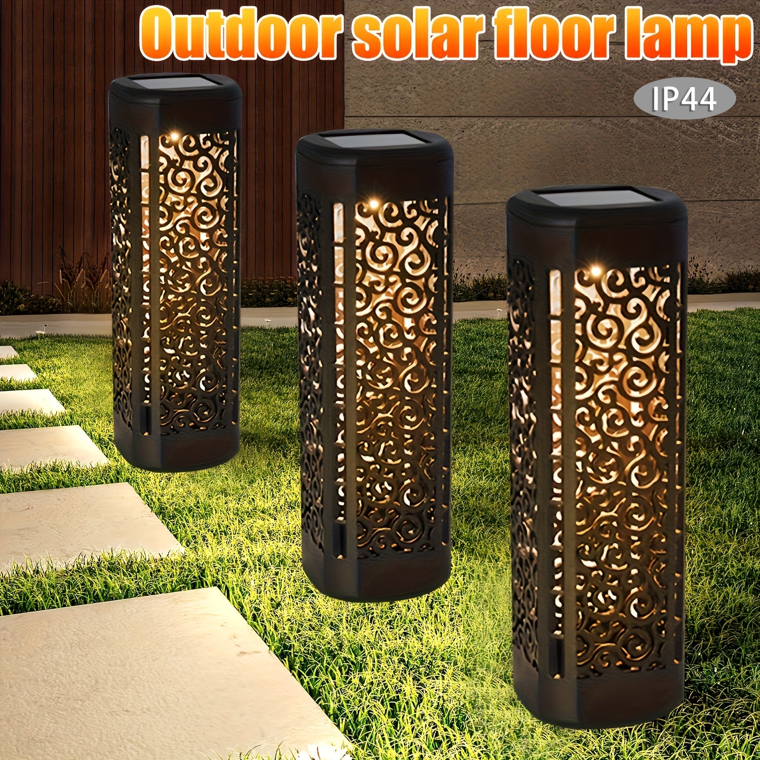 8pcs Hollow Round LED Solar Garden Path Lights by Snagg An Outdoor Light