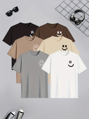 Men’s 6-Pack Happy Face T-Shirts – Summer Casual Comfort by Snagg A Shirt