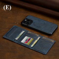 2 in 1 Detachable Magnetic Leather Case – for iPhone 15 Series - E - Blue / For 15Pro Max - Phone Cases & Covers