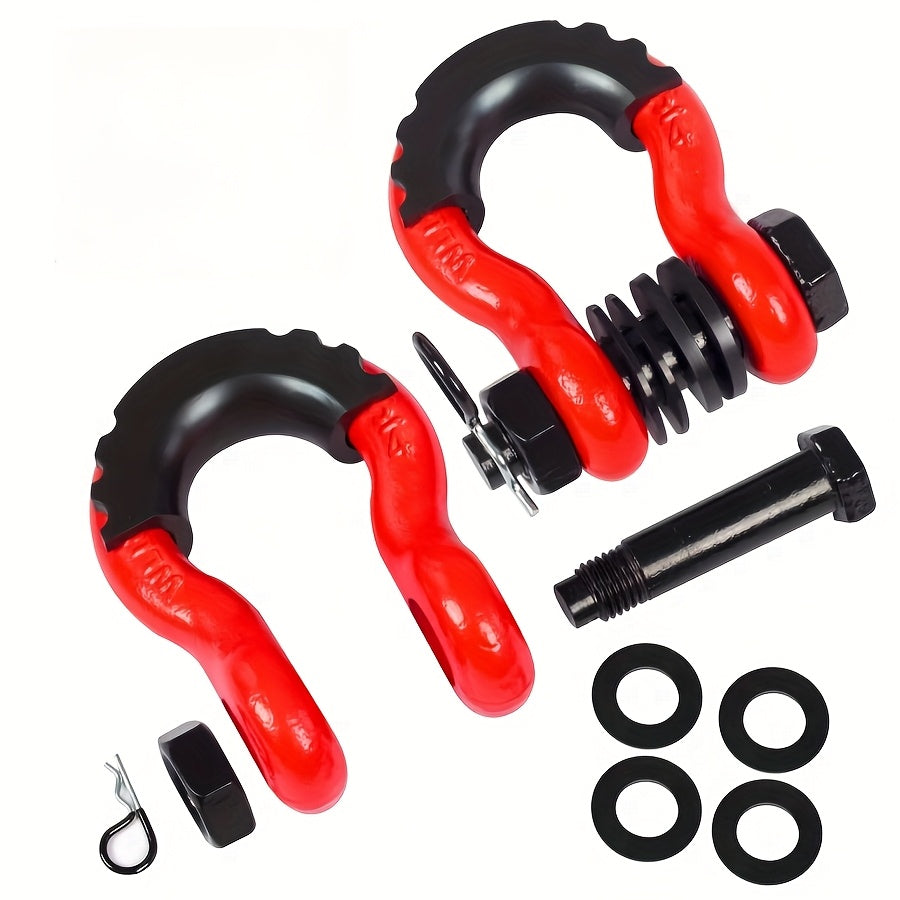 2pcs 4.75 - Ton D-Ring Bow Shackles by Snagg A Bow Shackle